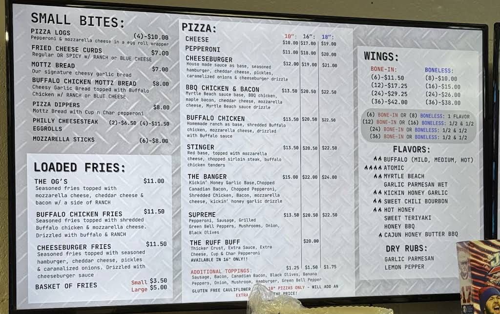 Mottzarellas Menu 3