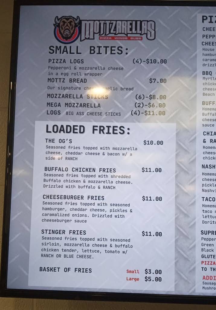Mottzarellas Menu 6