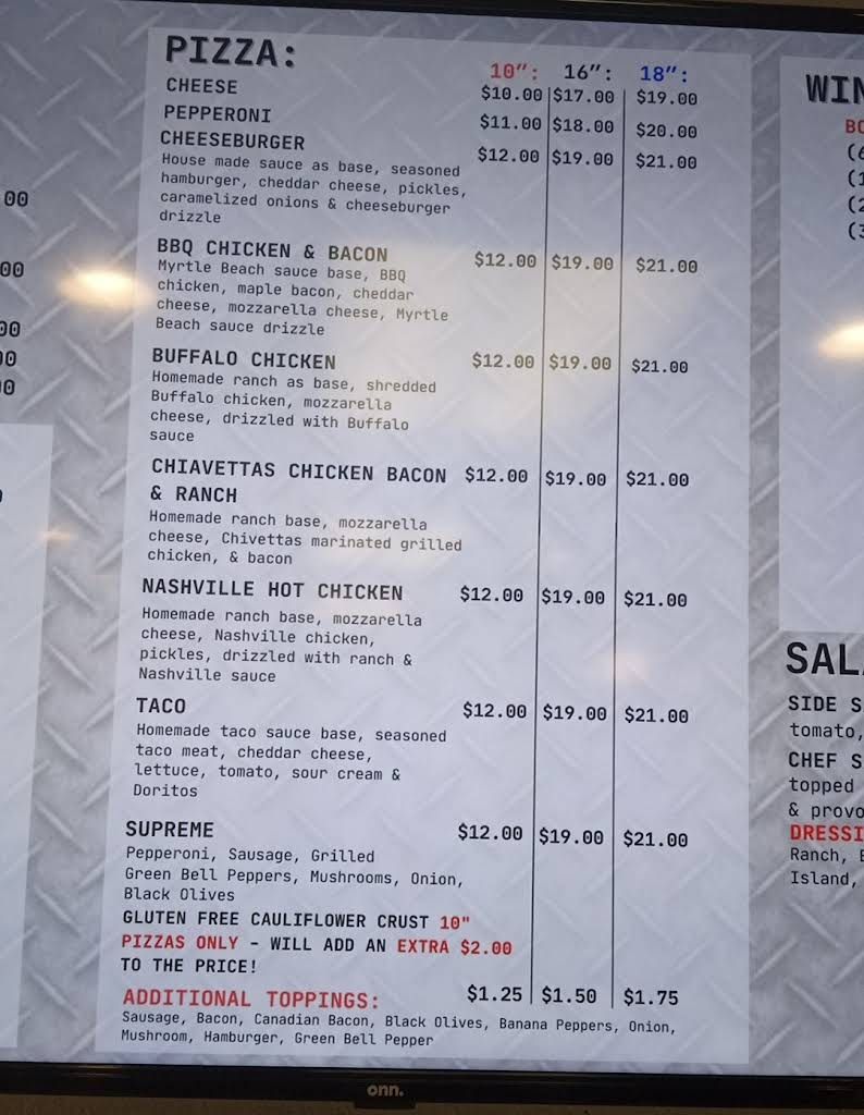 Mottzarellas Menu 7